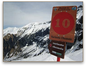 Panneau Piste rouge massif Rochebrune