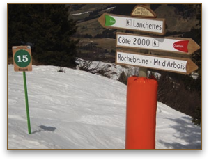 Panneau Piste verte massif Rochebrune