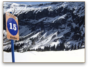 Panneau Piste bleue massif Rochebrune